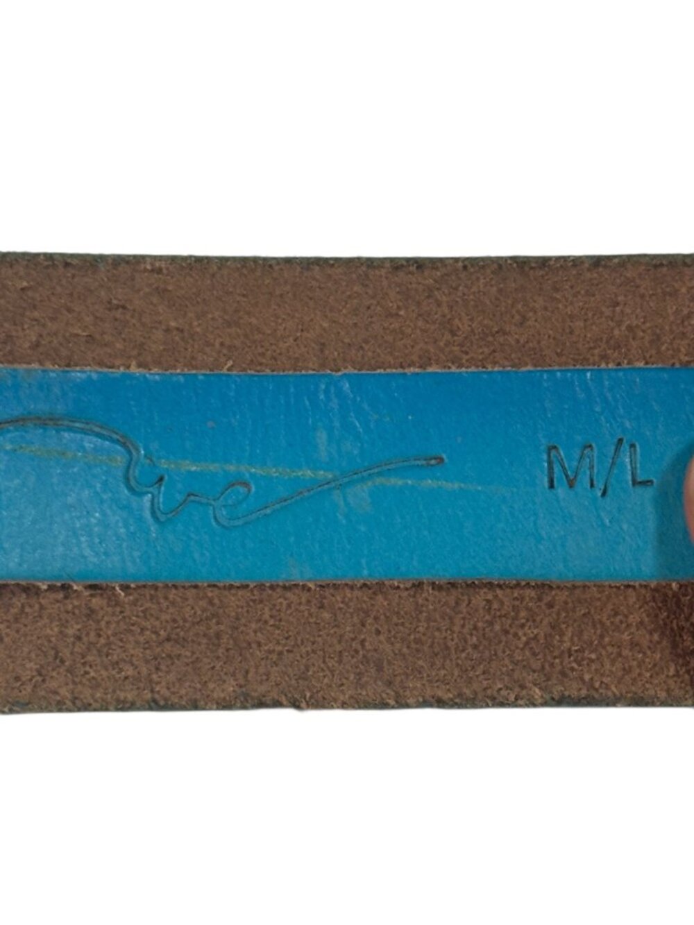 Linea Pelle Blue Leather Belt – Size M/L – Genuine Leather - Picture 3 of 7